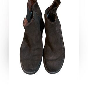 Men's dark brown suede Chelsea  Leather Boots